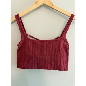 Out‎ From Under Urban Outfitters Ribbed Cropped Cami Top Crisscross Back M/L